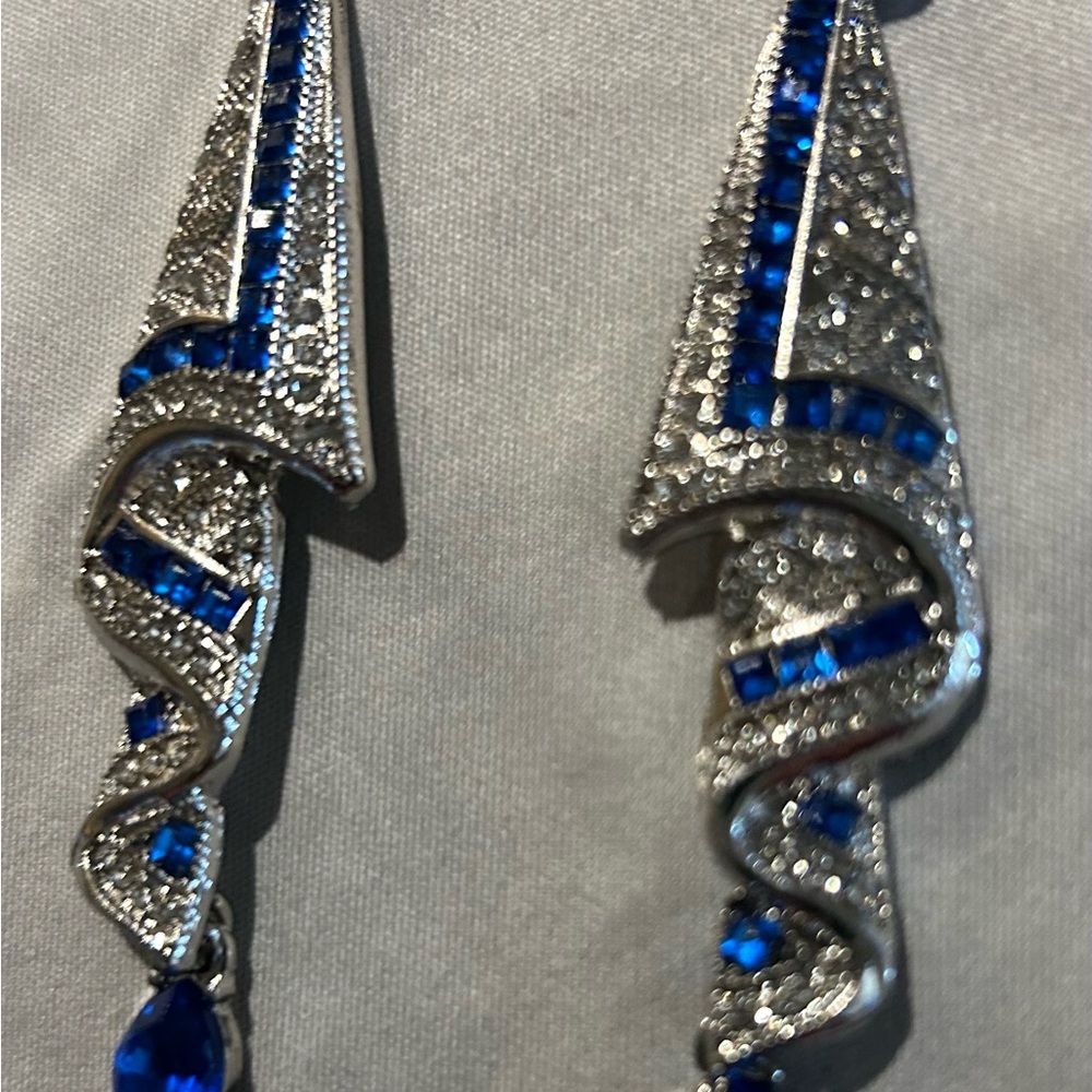 Elegant Silver and Blue Earrings